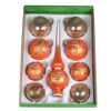 Picture of Orange/Gold Glass Christmas Tree Ornament Set