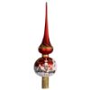 Picture of Red Matte Glass Christmas Tree Topper. Made In Czech Republic