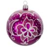 Picture of Pink Glossy Hand Painted Glass Christmas Ball Ornament