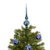 Picture of Blue Green Glossy Glass Christmas Tree Topper. Made in Czech Republic