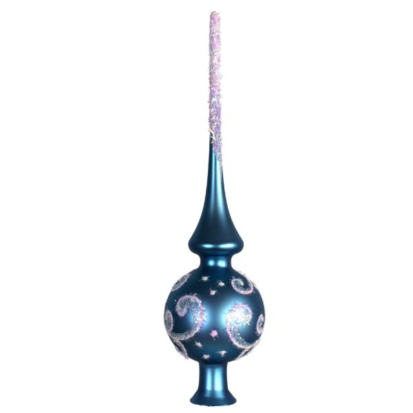 Picture of Blue Glass Christmas Tree Topper. 