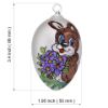 Picture of Bunny With Spring Flowers Czech Hand Blown Glass Easter Egg Ornament 