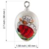 Picture of Lamb Holding an Egg. Czech Hand Blown Glass Easter Egg Ornament.