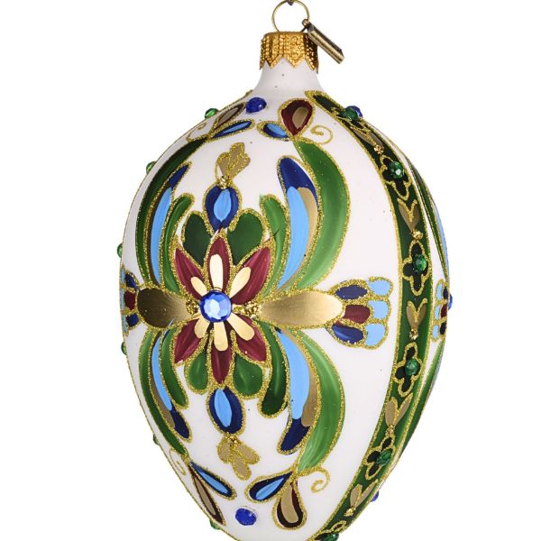 Picture of Folklore Hand Blown Glass Easter Egg Ornament 