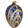 Picture of Hand Blown Deep Blue Large Glass Easter Egg Ornament  