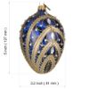 Picture of Hand Blown Deep Blue Large Glass Easter Egg Ornament  