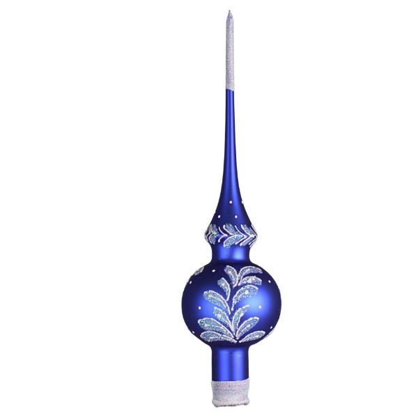 Picture of "Christmas Night" Glass Christmas Tree Topper Blue