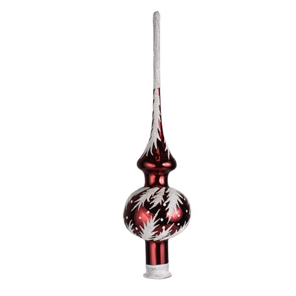 Picture of "Crystal" Burgundy Red Glass Christmas Tree Topper