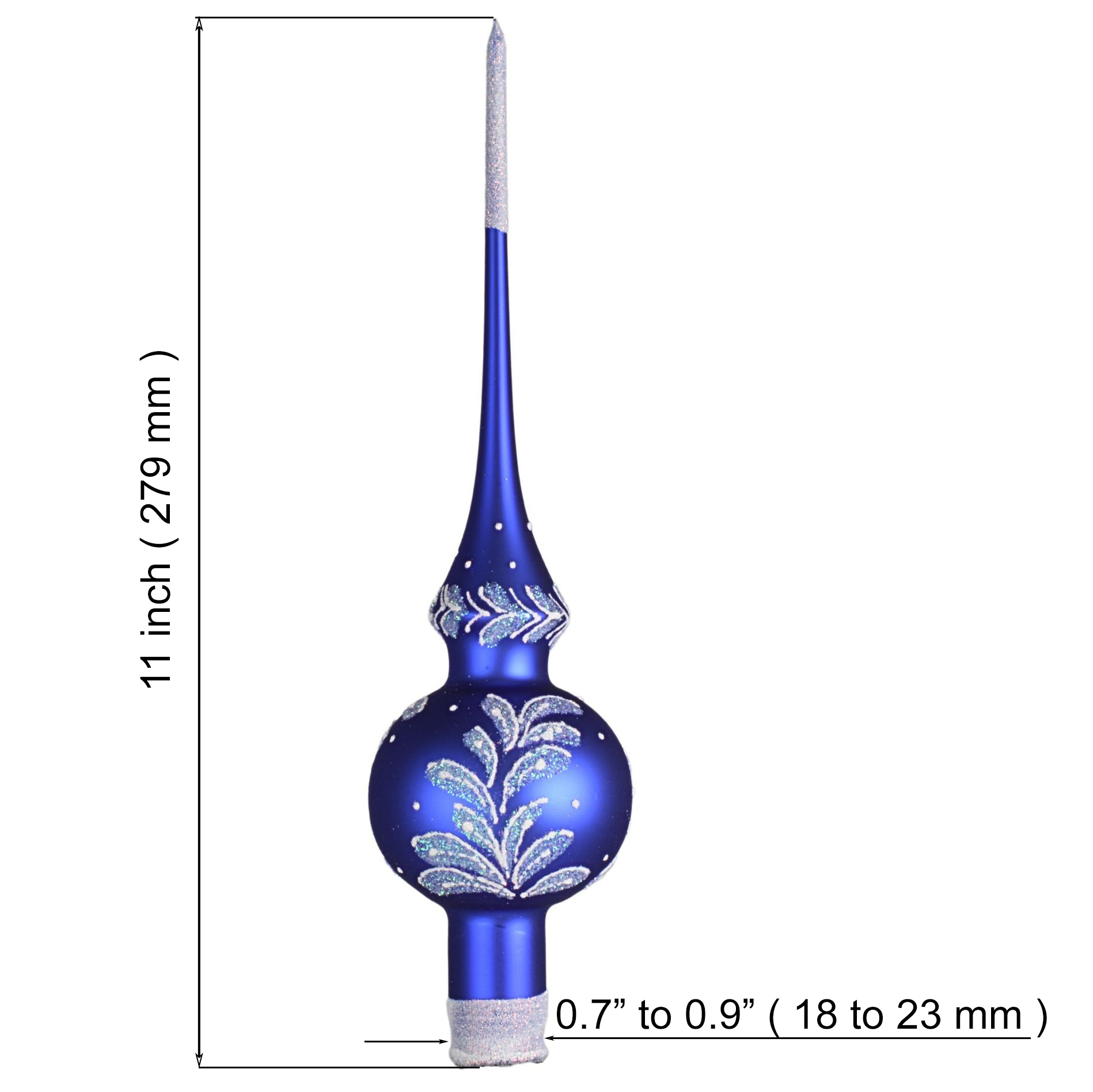 Christmas Ornaments World. Cobalt Blue Glass Christmas Tree Topper