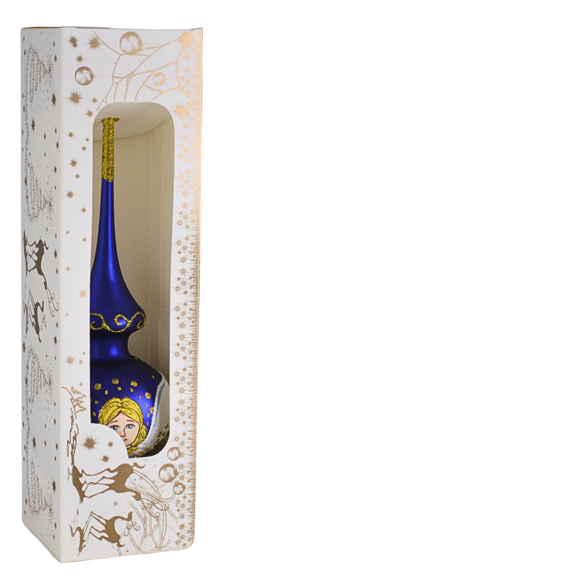 Christmas Ornaments World. Angel Glass Christmas Tree Topper (blue, matte)