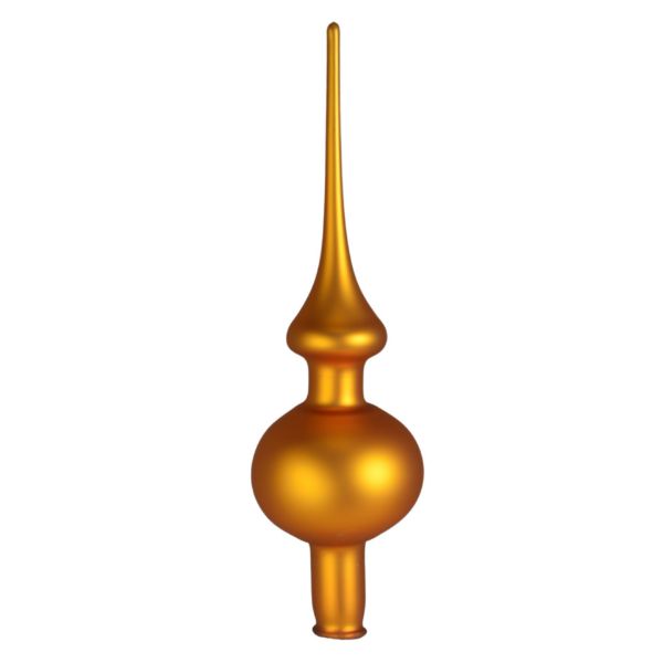 Picture of Orange Hand Blown Glass Christmas Tree Topper. Made in Ukraine.