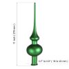 Picture of Green Matte Hand Blown Glass Christmas Tree Topper. Made in Ukraine.