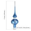 Picture of Blue Glossy Hand Blown Glass Christmas Tree Topper. Made in Ukraine.