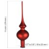 Picture of Red Matte Hand Blown Glass Christmas Tree Topper. Made in Ukraine.