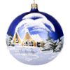 Picture of Blue Christmas - Hand Made Hand Painted Blown Glass Christmas Ball Ornament
