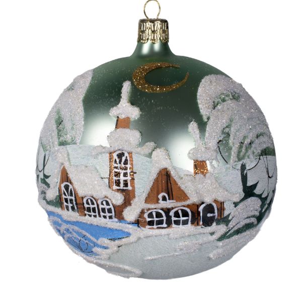 Picture of CHRISTMAS IN BOHEMIA - HAND MADE HAND PAINTED BLOWN GLASS CHRISTMAS BALL ORNAMENT