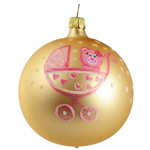 Picture of Baby Girl First Christmas - Hand Painted Glass Christmas Tree Ball Ornament