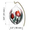 Picture of Red Tulips See Through Hand Blown Glass Easter Egg Ornament 