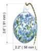 Picture of Forget-Me-Not Hand Blown Clear Glass Easter Egg Ornament 