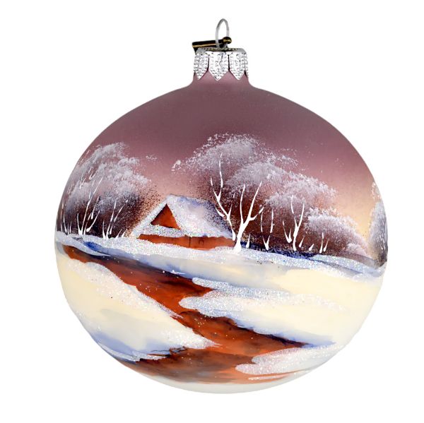 sfumato landscape glass Christmas tree ball ornament, main picture