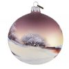 sfumato landscape glass Christmas tree ball ornament, hand blown glass