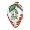 Large Hand Painted Hand Blown Glass Heart Christmas Tree Ornament