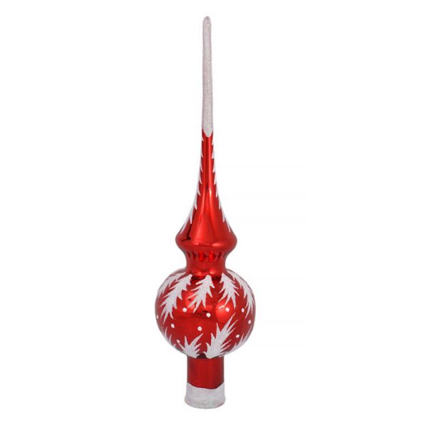 Picture of "Crystal" Red Glass Christmas Tree Topper