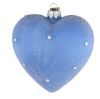 Hand Blown Glass Christmas Heart Ornament, Hand Painted Heirloom Glass Christmas Ornament