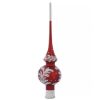 hand blown matte red glass Christmas tree topper from Europe