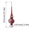 hand blown deep red glass Christmas tree topper details