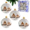 Picture of Czech Hand Painted 4-Ball Glass Christmas Tree Ornament Set 