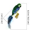 Picture of Parrot w. Clip, (gold, green) Glass Bird Christmas Ornament