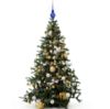 Picture of Blue Matte Hand Blown Glass Christmas Tree Topper. Handcrafted in Ukraine.