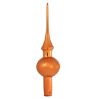 Picture of Glossy Orange Hand Blown Glass Christmas Tree Topper. Made in Ukraine.