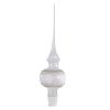 Picture of Clear Glass Christmas Tree Topper, Hand Blown 10.5 inch Finial Ornament with Snowflakes, Gift Box Included SKU: 810060546925