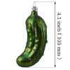 Picture of Glass German Pickle (dark green matte, with crystals)