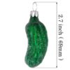Picture of Glass Christmas Tree Small Pickle Ornament (dark green with pearls)