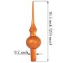 Picture of Glossy Orange Hand Blown Glass Christmas Tree Topper. Made in Ukraine.