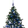 Picture of Crystal Matte Blue Hand Blown Glass Christmas Tree Topper. Made in Ukraine.