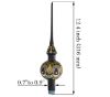 Picture of Glossy Black Hand-Blown Glass Christmas Tree Topper – 12.4 inch European Finial Ornament. Made in Ukraine