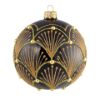 Picture of 4" Black and Gold Hand Blown Glass Christmas Ball Ornament 