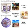 Picture of Fireworks Hand Painted Mouth Blown Glass Christmas Ornament (Purple)