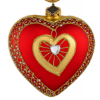 Picture of Crimson Heart Elegance – Red & Gold Jeweled Heart Christmas Ornament, Elegant Glass Holiday Decoration, Romantic Keepsake Gift