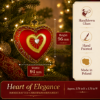 Picture of Crimson Heart Elegance – Red & Gold Jeweled Heart Christmas Ornament, Elegant Glass Holiday Decoration, Romantic Keepsake Gift