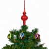 Picture of Red Glass Christmas Tree Topper, 10.5-Inch Hand-Blown European Finial Decor