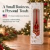 Picture of Red Glass Christmas Tree Topper, 10.5-Inch Jeweled Finial with Gold Glitter