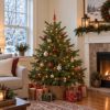 Picture of Red Glass Christmas Tree Topper, 10.5-Inch Jeweled Finial with Gold Glitter